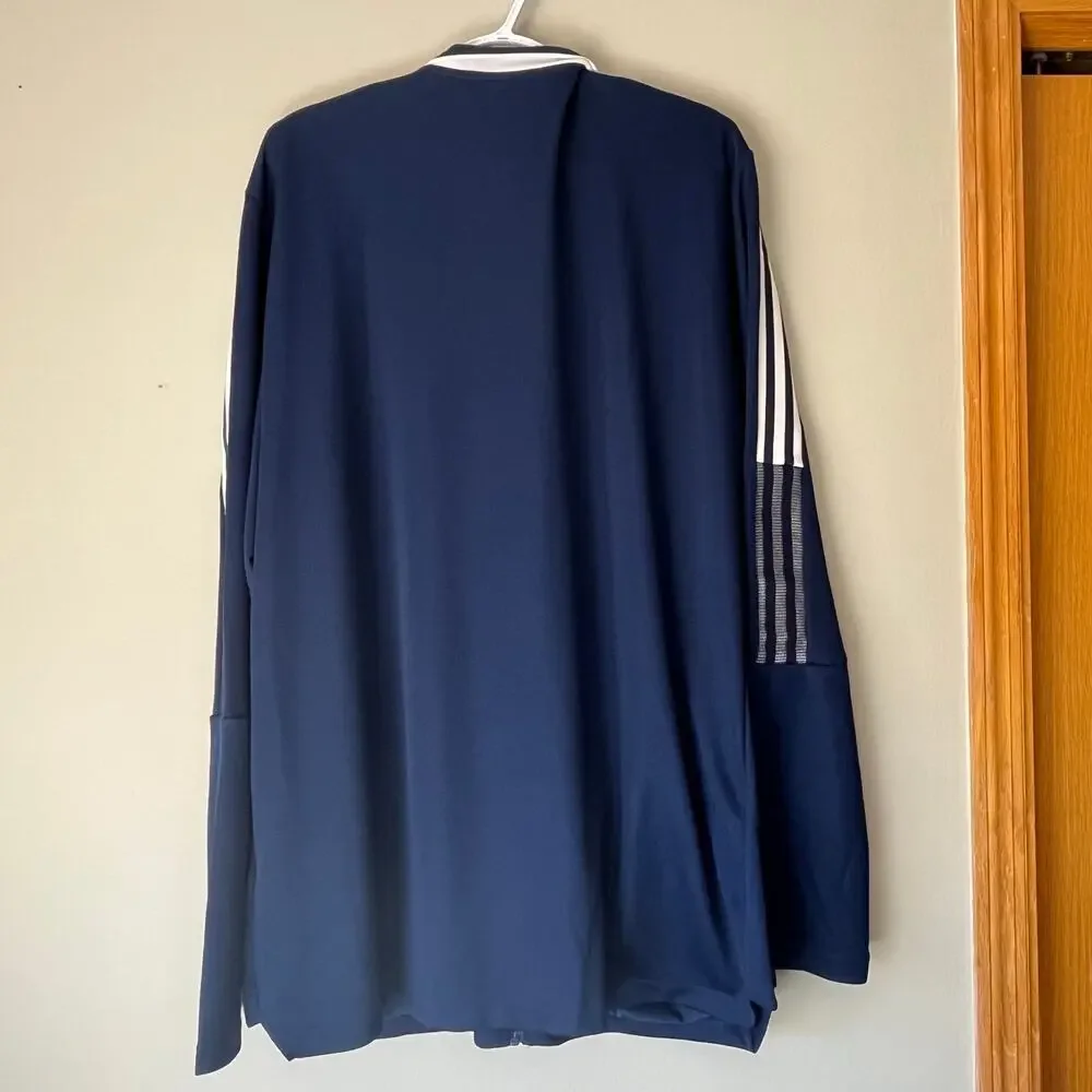 Adidas Men's Full Zip Navy Blue Sweatshirt Size 2XL
